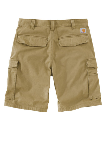 Rear View of Dark Khaki Carhartt Rugged Flex Rigby Cargo Short CT103542