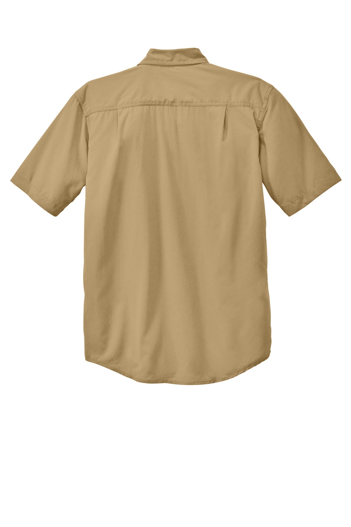 Rear View of DarkKhaki Carhartt Force Solid Short Sleeve Shirt CT105292