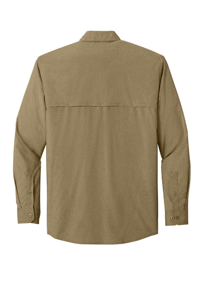 Rear View of DarkKhaki Carhartt Force Sun Defender Long Sleeve Shirt CT107106