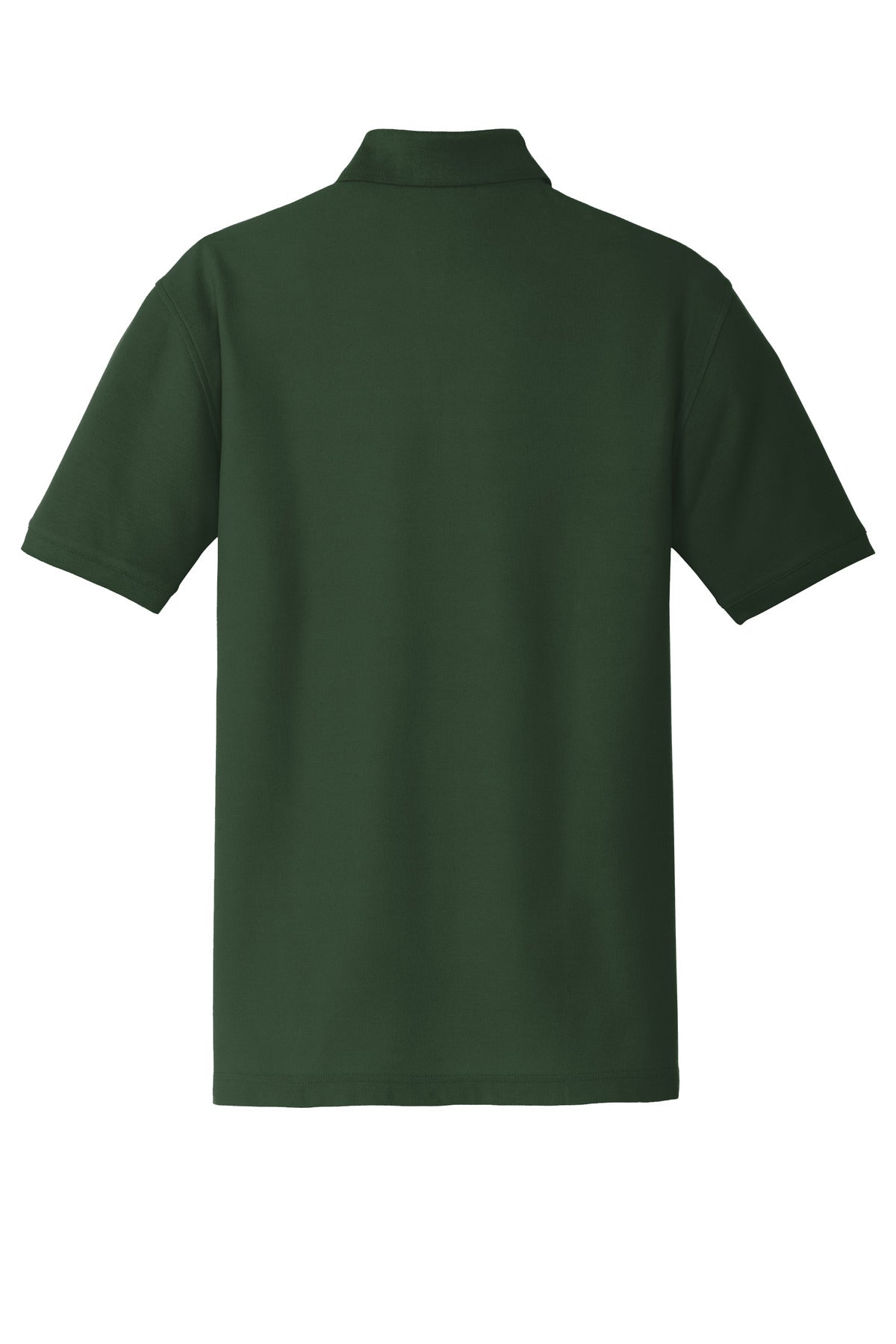 Rear View of Deep For Green Port Authority Core Classic Pique Pocket Polo. K100P