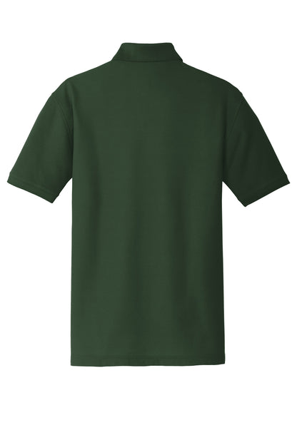 Rear View of Deep For Green Port Authority Core Classic Pique Pocket Polo. K100P