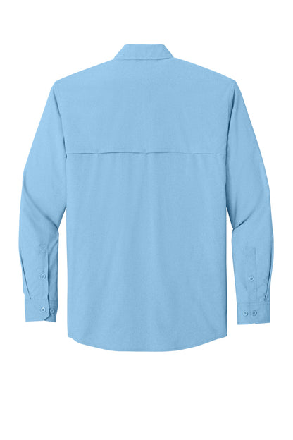 Rear View of FreshWtrBl Carhartt Force Sun Defender Long Sleeve Shirt CT107106