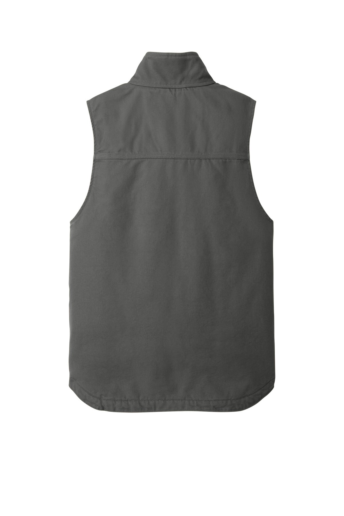 Rear View of Gravel Carhartt Sherpa-Lined Mock Neck Vest CT104277