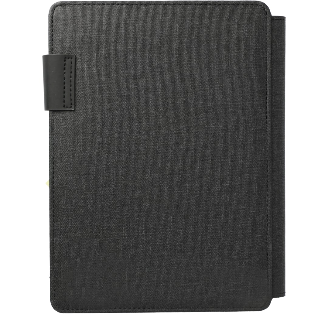 Rear View of Gray FSC® Mix Titus 5000 mAh Wireless Charging Journal plain