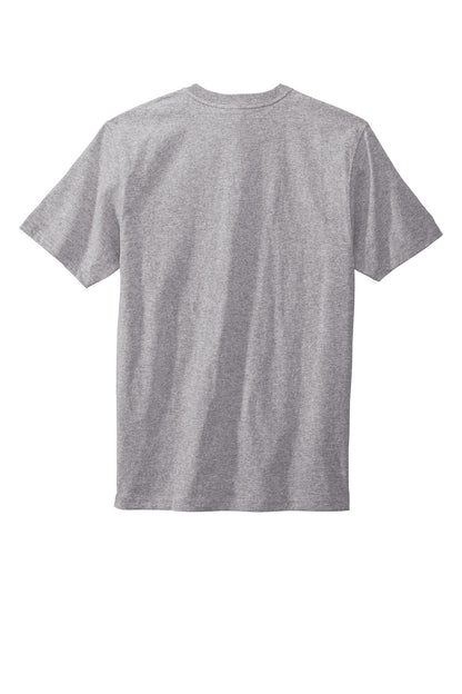 Rear View of Heather Grey Carhartt Short Sleeve Henley T-Shirt CTK84