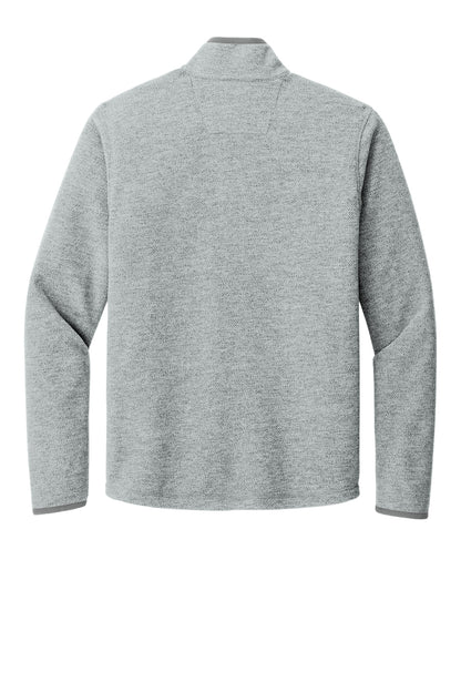 Rear View of HthrGrey Carhartt Textured 1/2-Zip Fleece Jacket CT106417