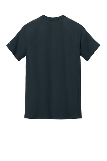 Rear View of Navy Carhartt Force Short Sleeve Pocket T-Shirt CT106652