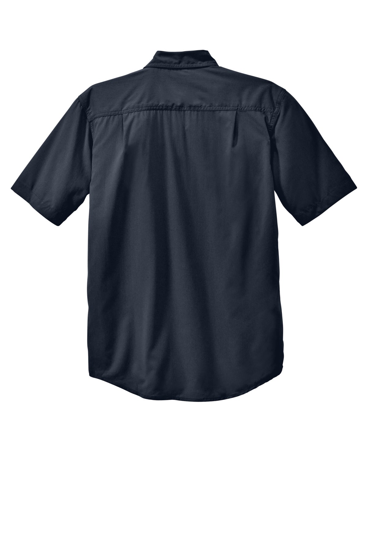 Rear View of Navy Carhartt Force Solid Short Sleeve Shirt CT105292