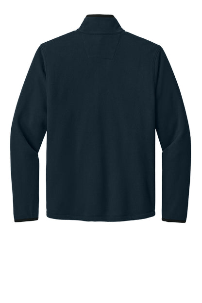 Rear View of Navy Carhartt Textured 1/2-Zip Fleece Jacket CT106417