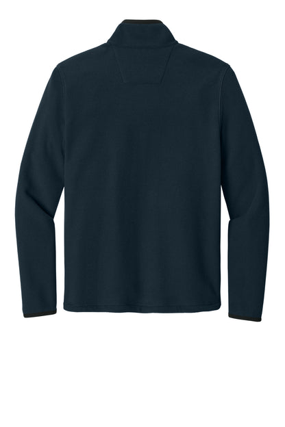Rear View of Navy Carhartt Textured Full-Zip Fleece Jacket CT106416