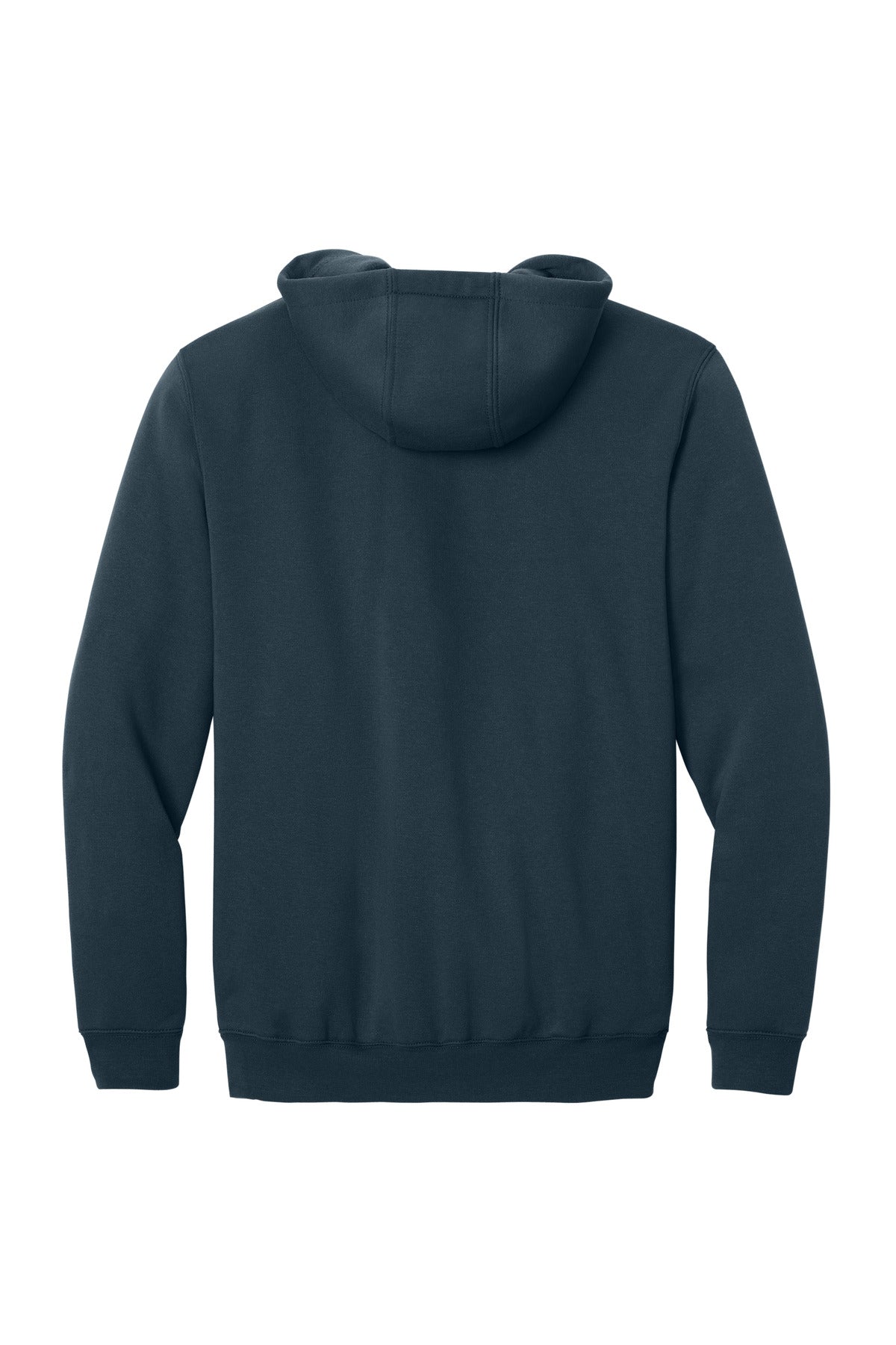 Rear View of New Navy Carhartt Midweight Hooded Zip-Front Sweatshirt. CTK122