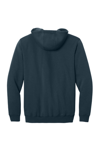 Rear View of New Navy Carhartt Midweight Hooded Zip-Front Sweatshirt. CTK122