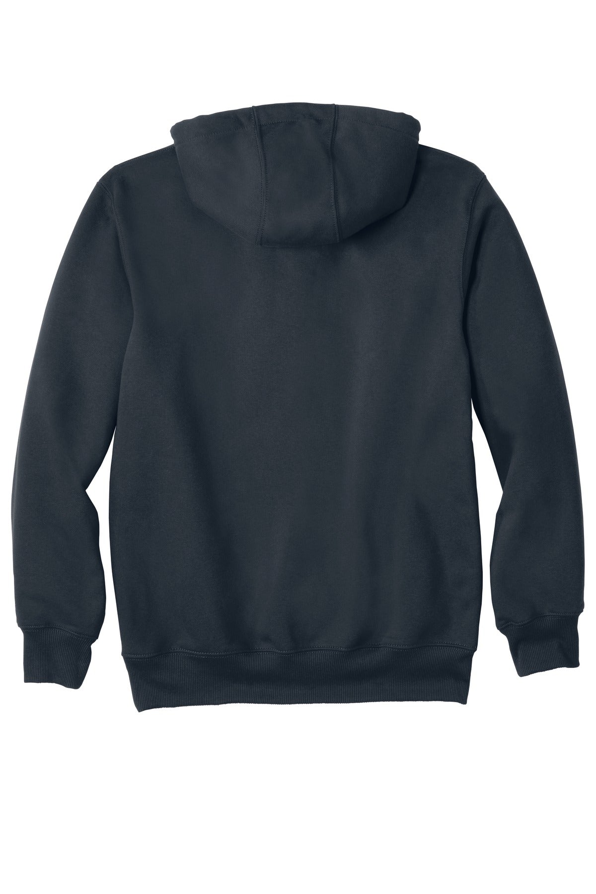 Rear View of New Navy Carhartt Rain Defender Paxton Heavyweight Hooded Sweatshirt. CT100615