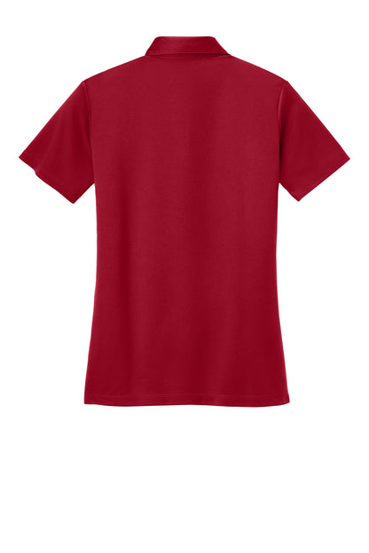 Rear View of Red Port Authority Women's Silk Touch Performance Polo. L540