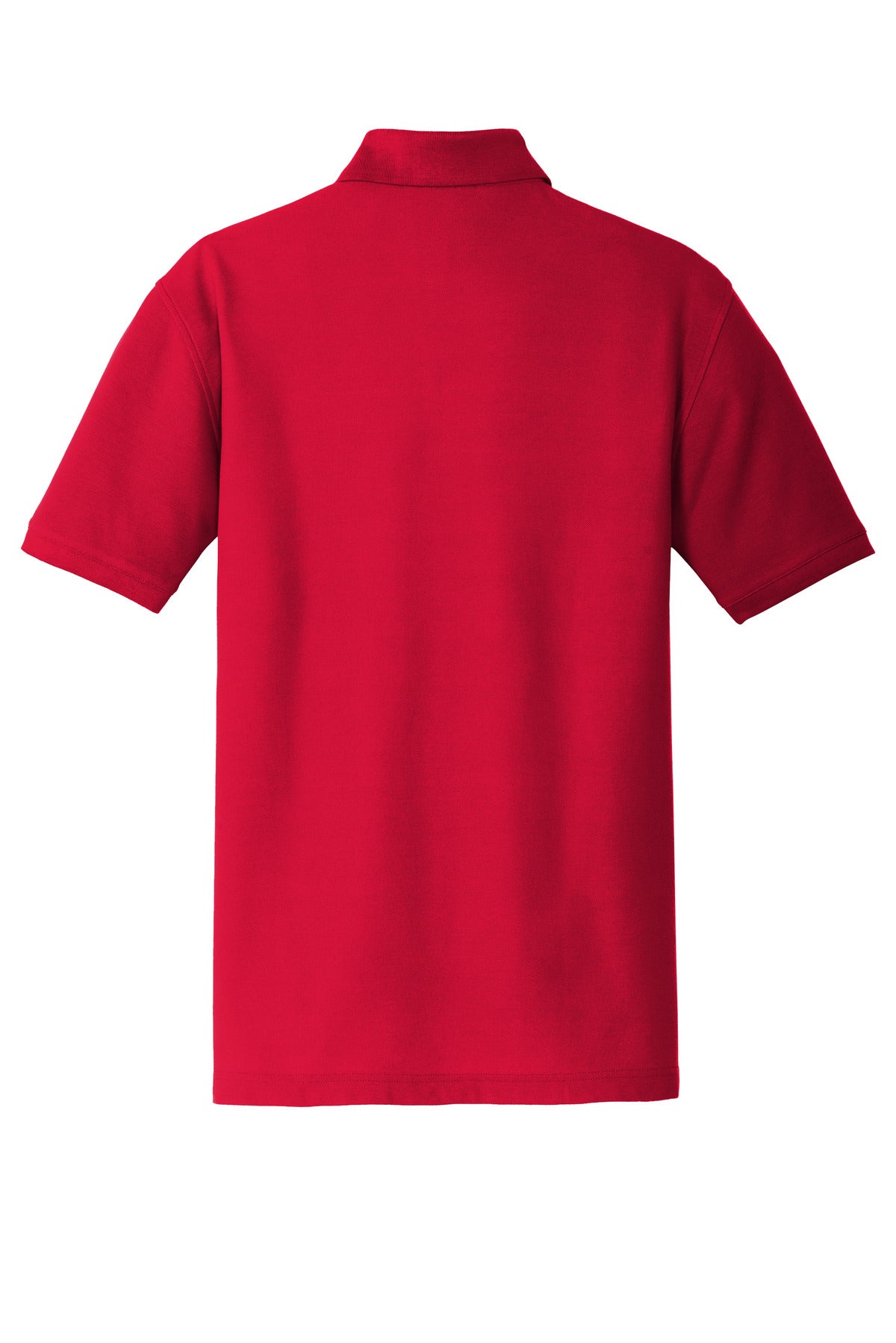 Rear View of Rich Red Port Authority Core Classic Pique Pocket Polo. K100P