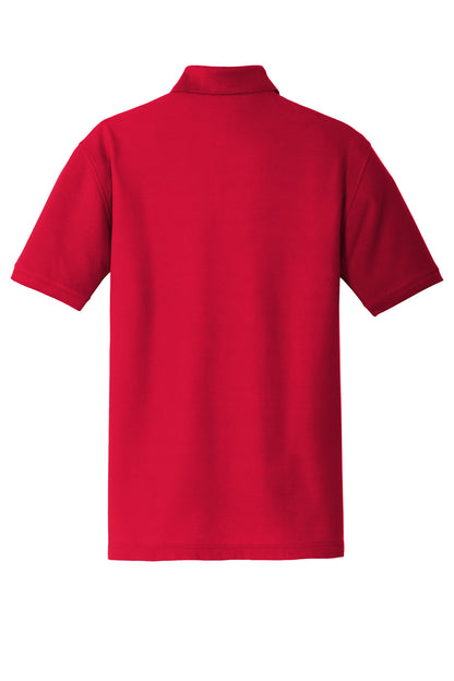 Rear View of Rich Red Port Authority Core Classic Pique Pocket Polo. K100P