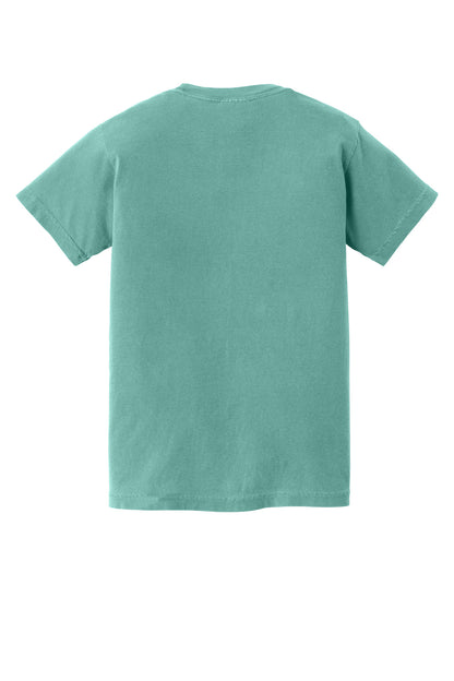 Rear View of Seafoam COMFORT COLORS Youth Heavyweight Ring Spun Tee. 9018