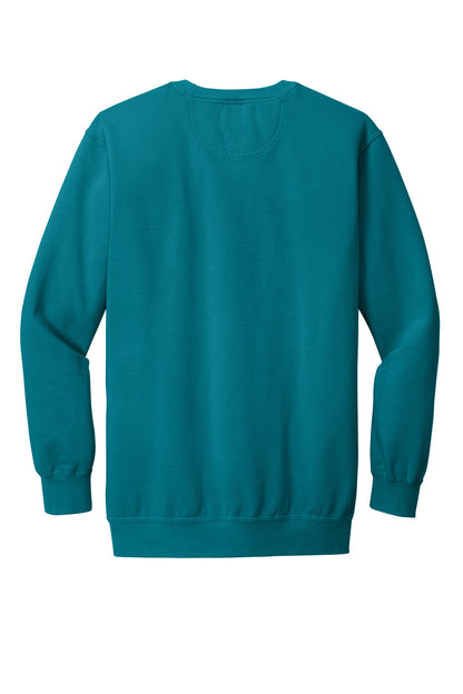 Rear View of TopazBlue COMFORT COLORS Ring Spun Crewneck Sweatshirt. 1566