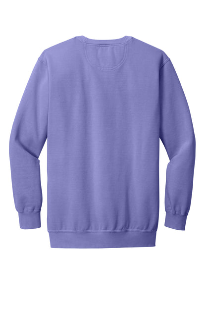 Rear View of Violet COMFORT COLORS Ring Spun Crewneck Sweatshirt. 1566
