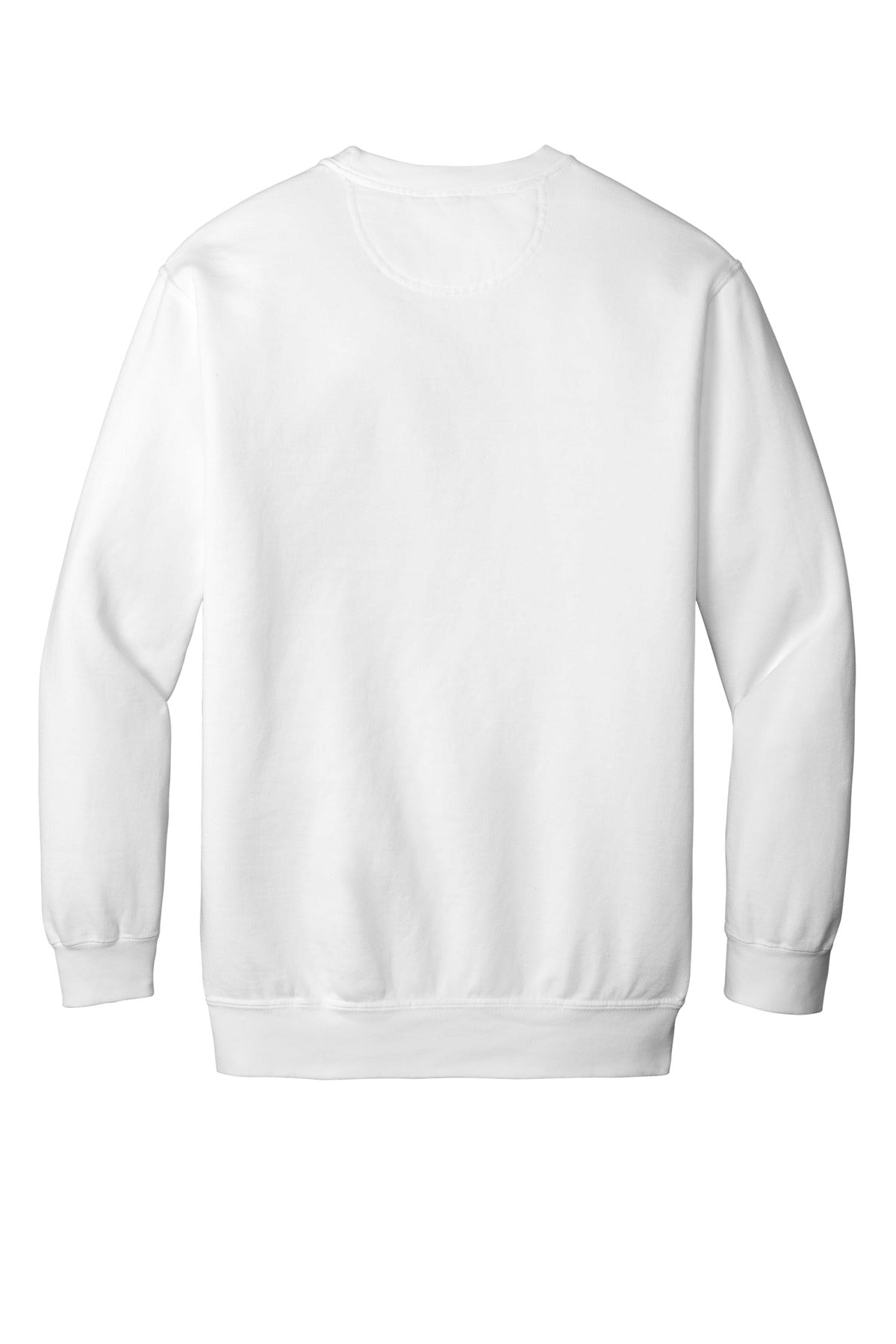 Rear View of White COMFORT COLORS Ring Spun Crewneck Sweatshirt. 1566
