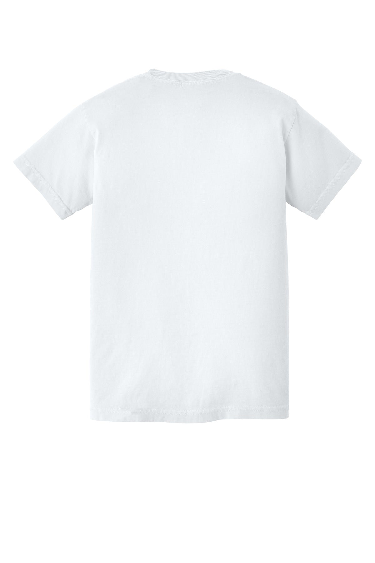 Rear View of White COMFORT COLORS Youth Heavyweight Ring Spun Tee. 9018