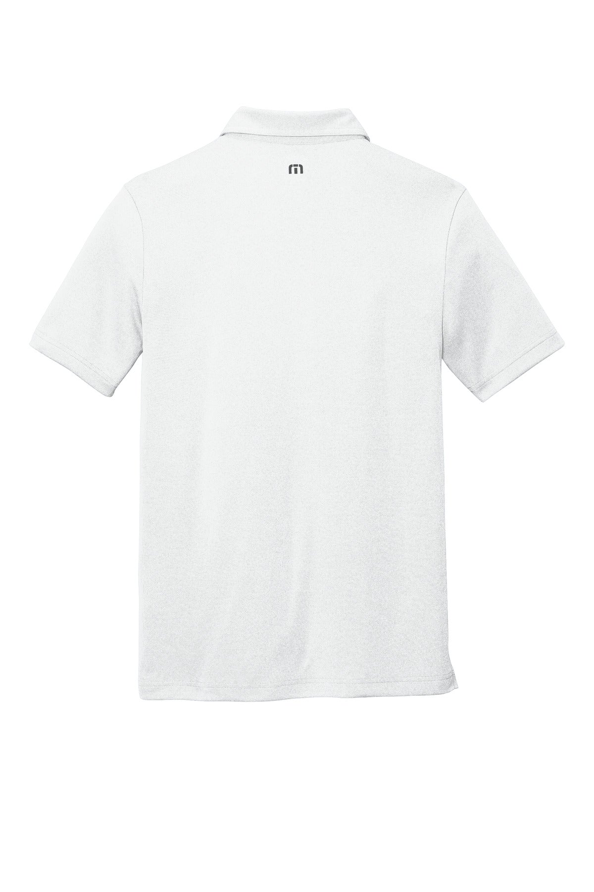 Rear View of White TravisMathew Coto Performance Polo. TM1MU410