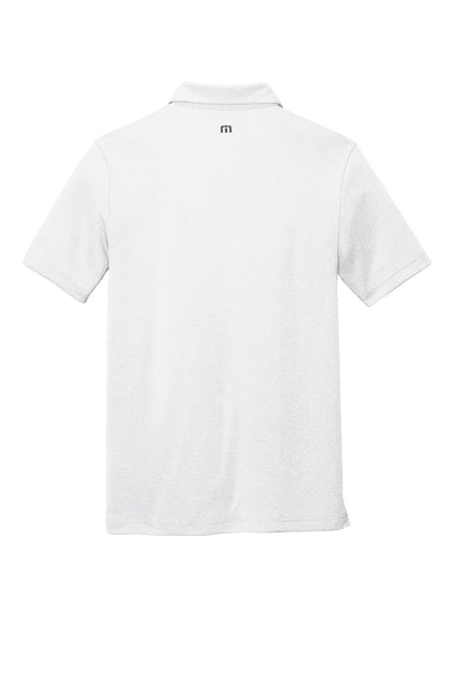 Rear View of White TravisMathew Coto Performance Polo. TM1MU410