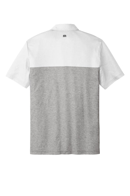 Rear View of W/QuiShaGH TravisMathew Oceanside Blocked Polo. TM1MU414