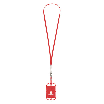 RED 2-In-1 Charging Cable Lanyard With Phone Holder & Wallet  grouped