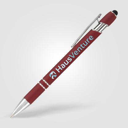 Red (Barrel) Ellipse Softy Gel Pen w/Stylus