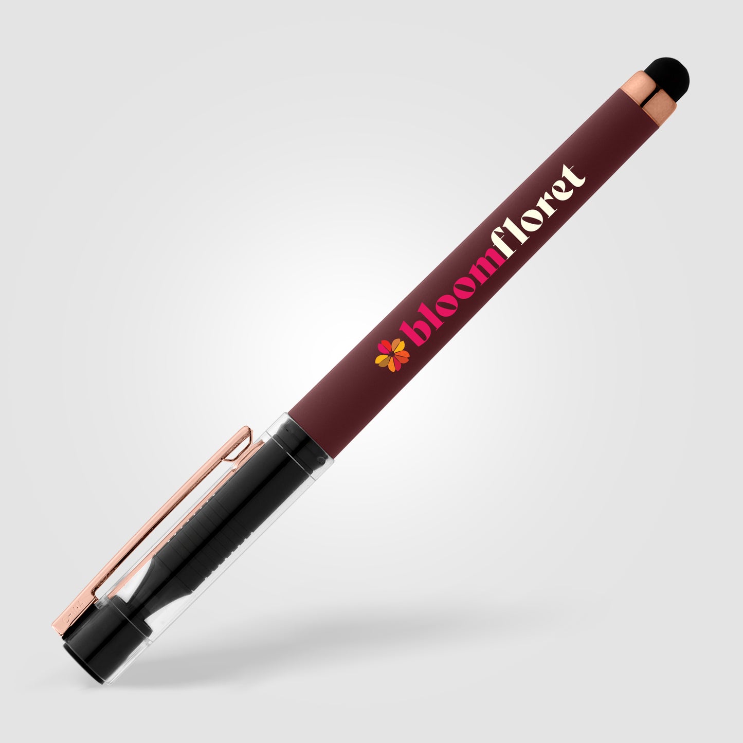 Red (Barrel) Kappa Softy Rose Gold Gel Pen w/ Stylus