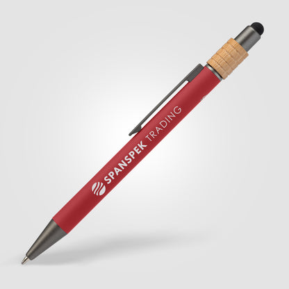 Red (Barrel) Reborn Spinner Recycled Aluminum Pen w/ Stylus