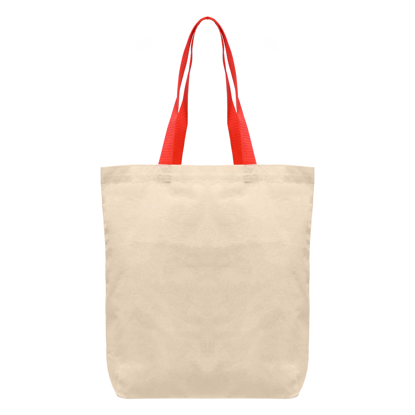 Red (Handle) Tonga - 5 oz. Natural Cotton Tote w/ Color Straps plain