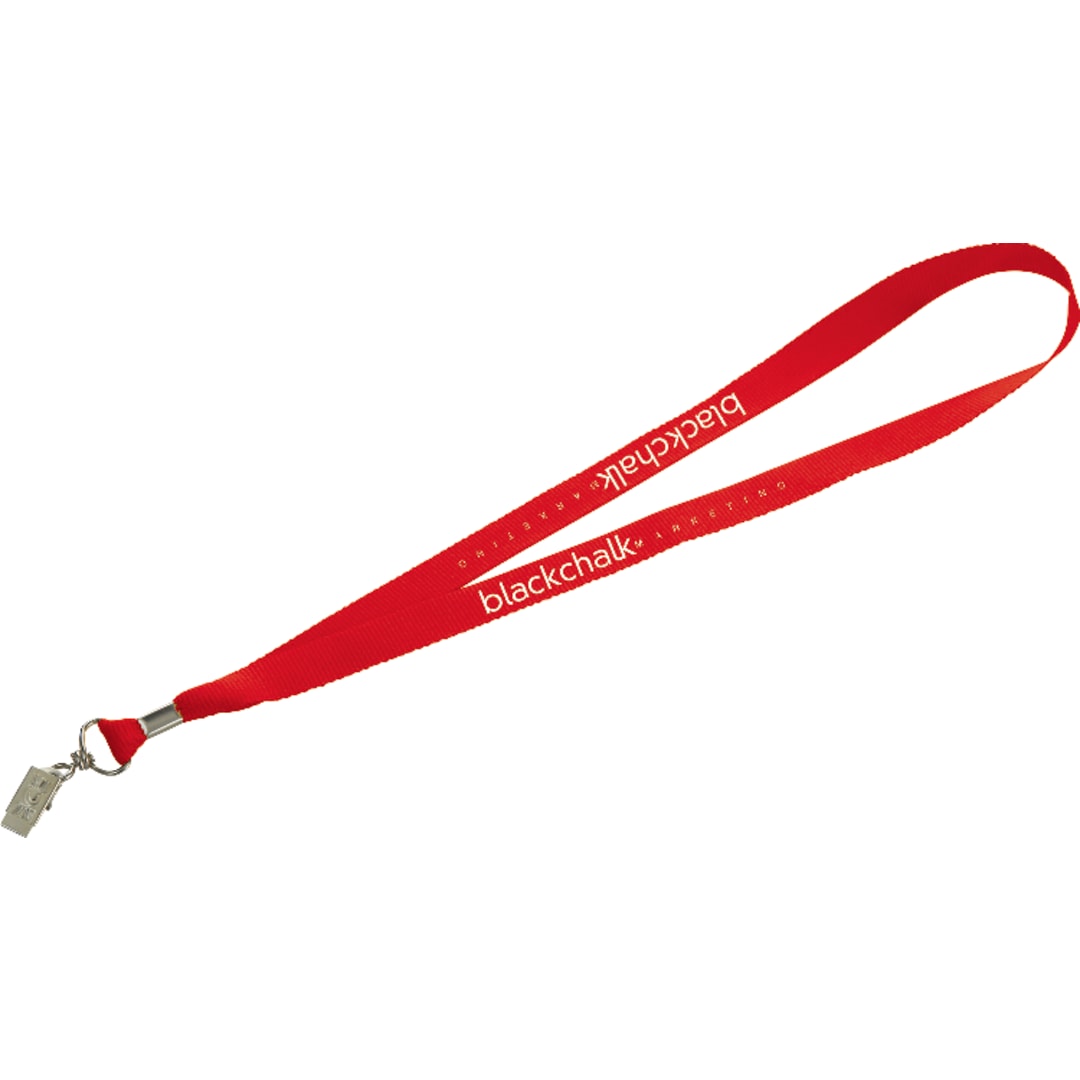 Red Lanyard with Bulldog Clip