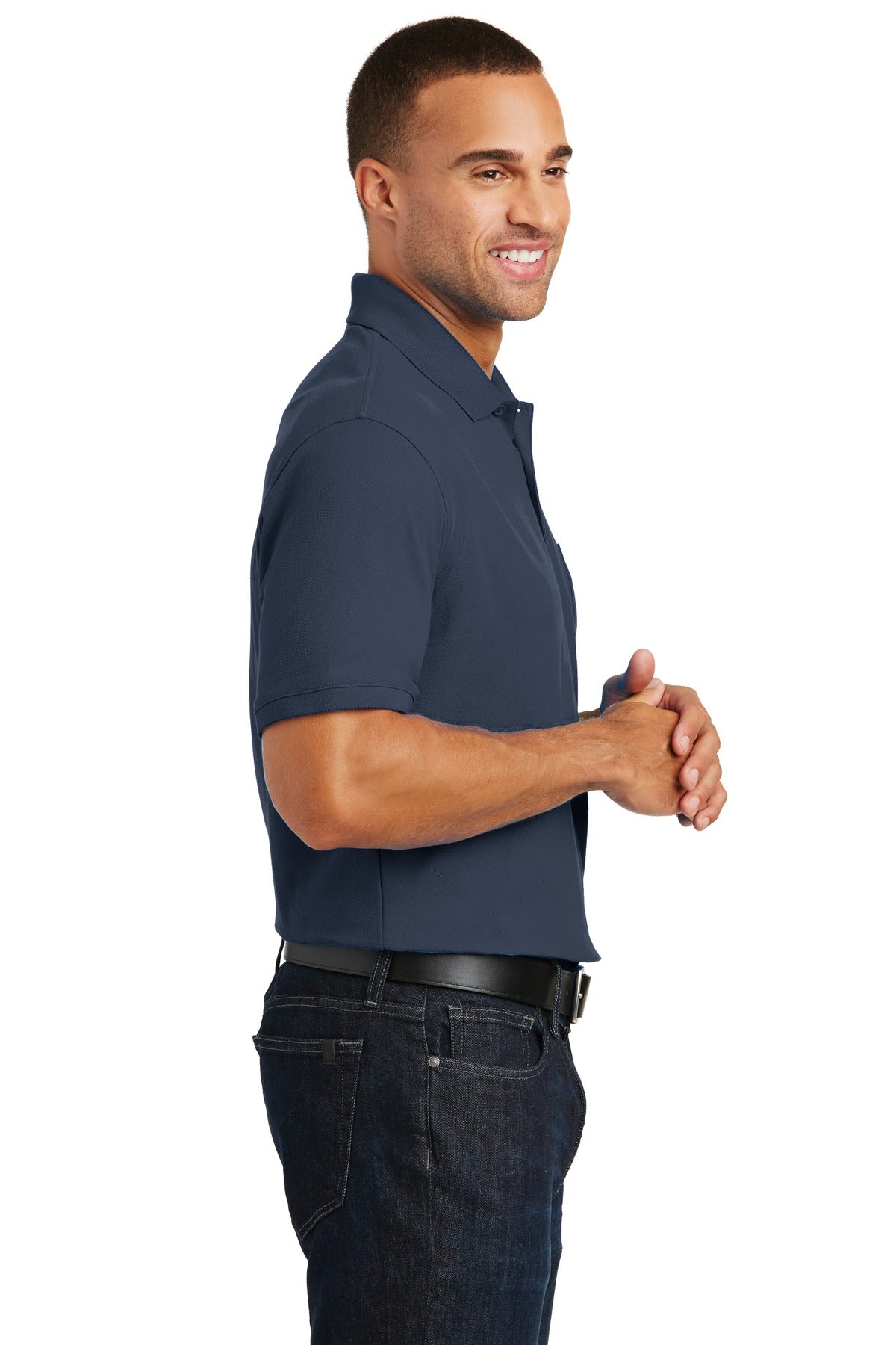 River Blue Nvy Port Authority Core Classic Pique Pocket Polo. K100P