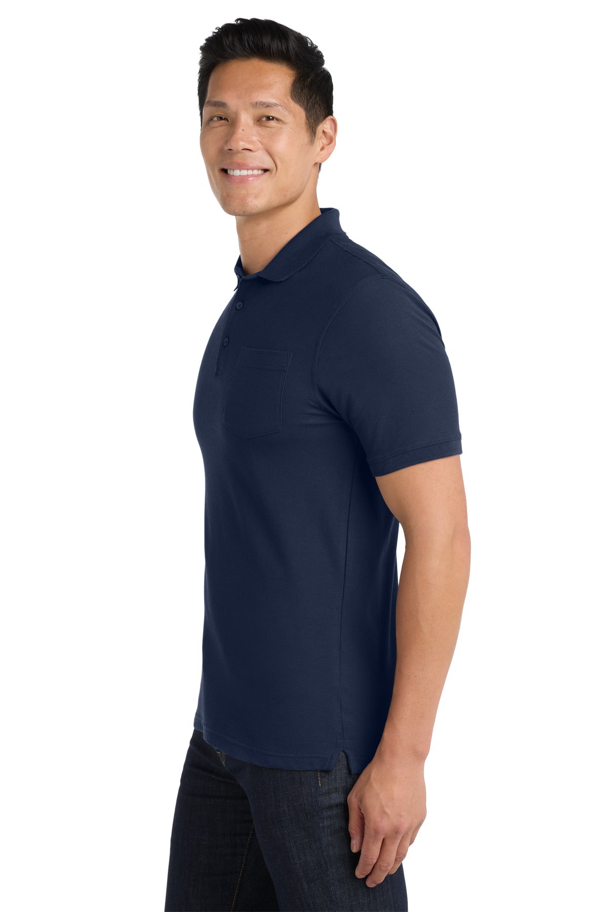 River Blue Nvy Port Authority Core Classic Pique Pocket Polo. K100P