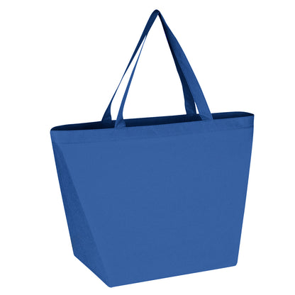ROYAL BLUE Non-Woven Budget Tote Bag With 100% RPET Material plain grouped