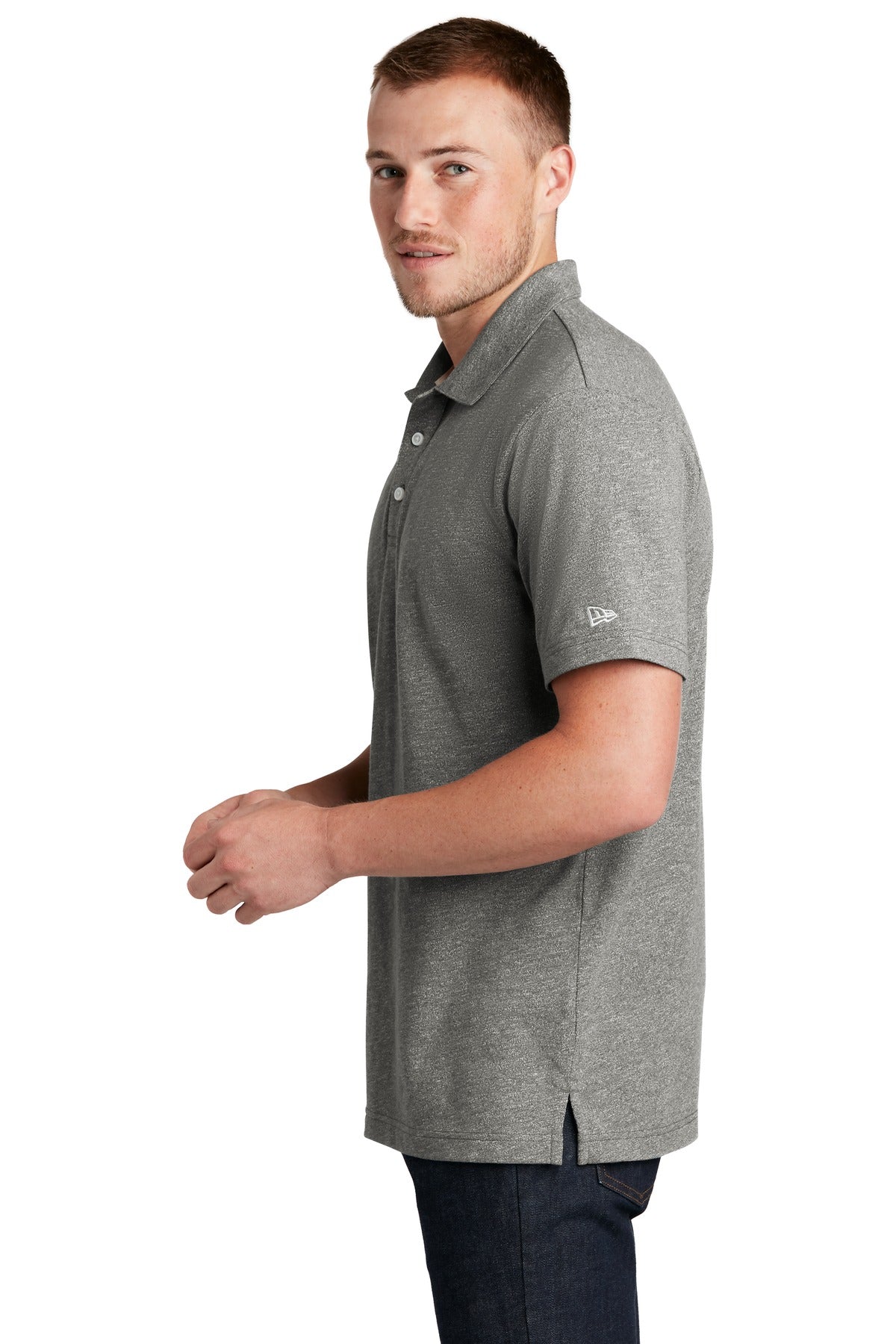 Shad Grey Twst New Era Slub Twist Polo NEA301
