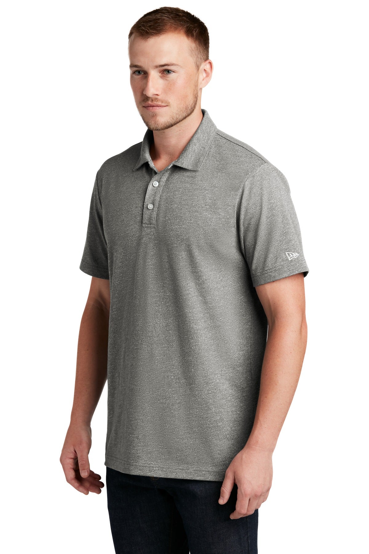 Shad Grey Twst New Era Slub Twist Polo NEA301