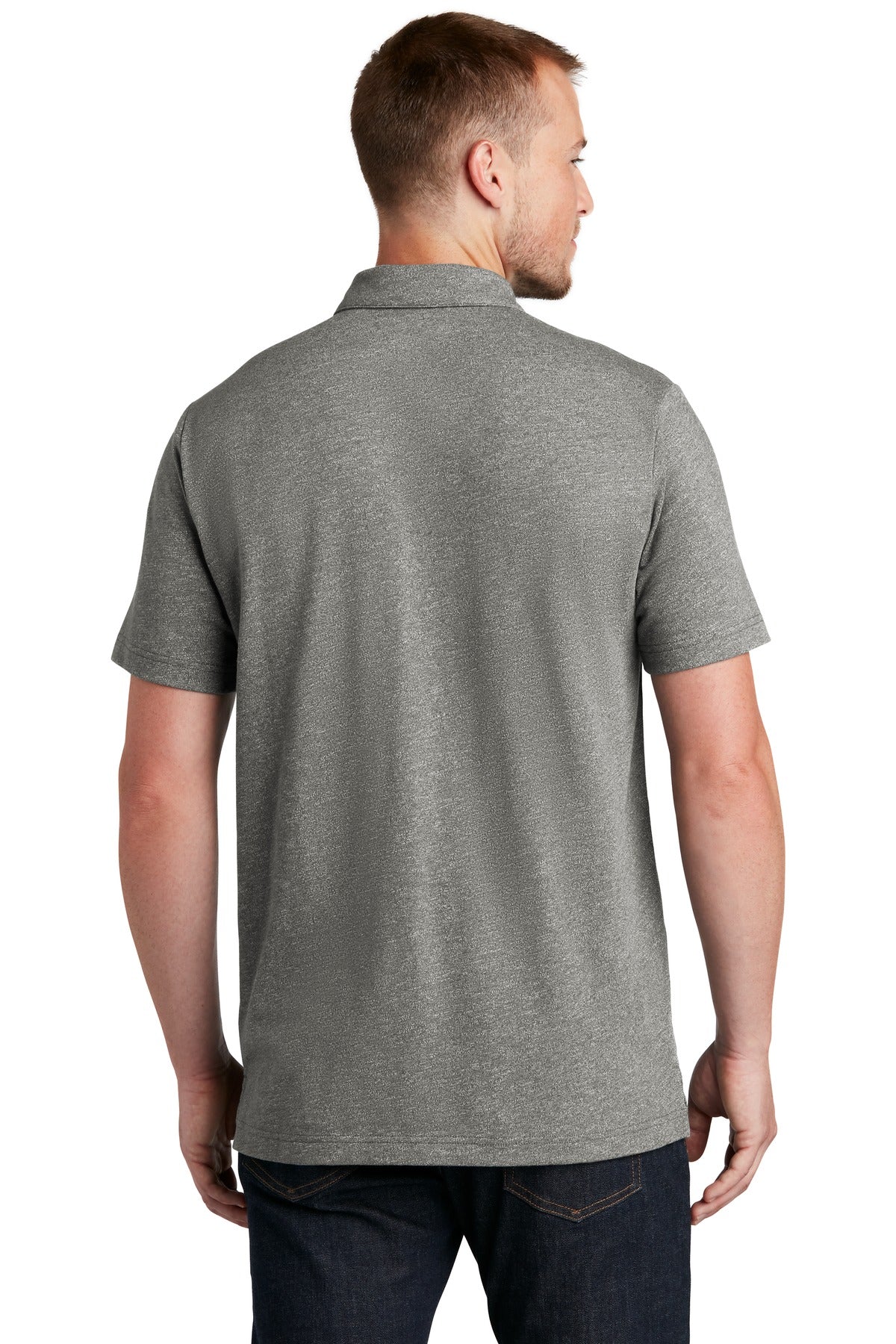 Shad Grey Twst New Era Slub Twist Polo NEA301