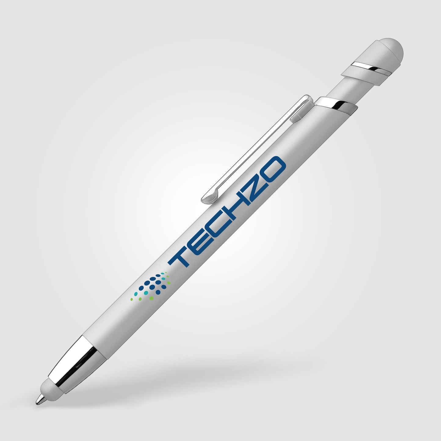 Silver (Barrel) Atlantic Softy Monochrome Metallic w/ Stylus