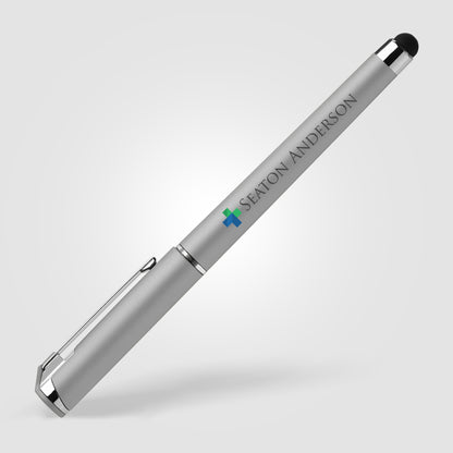 Silver (Barrel) Islander Softy Metallic Gel Pen w/ Stylus