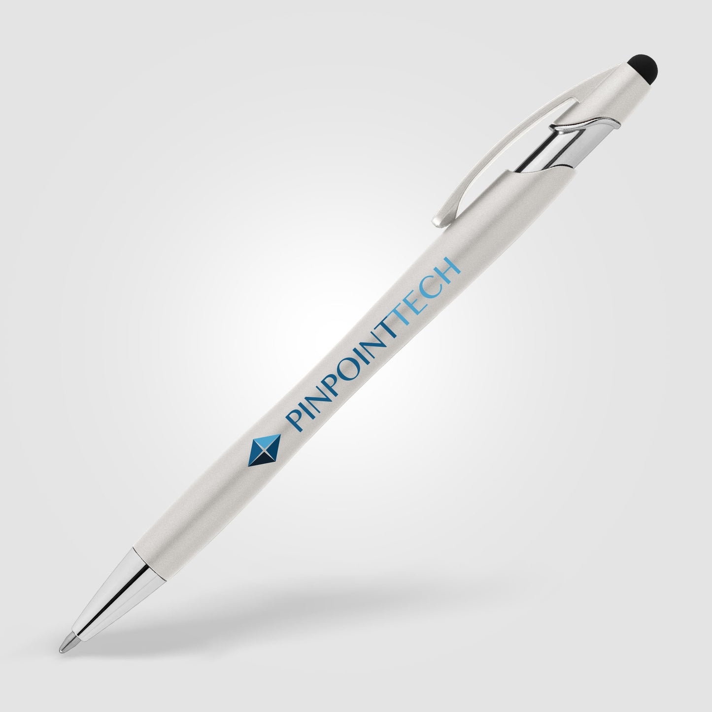 Silver (Barrel) La Jolla Recycled Pen w/ Stylus + Anti-Fraud Ink
