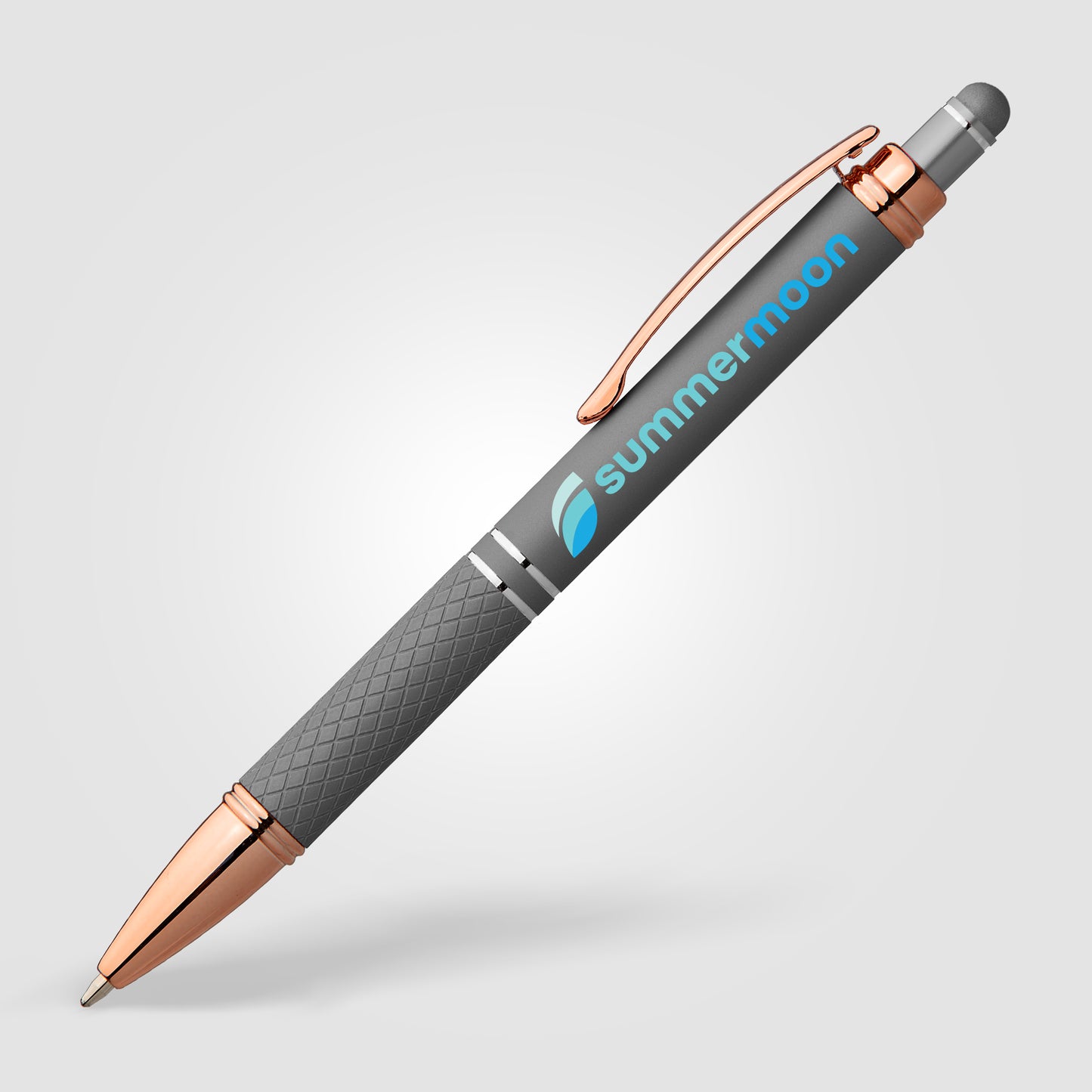 Silver (Barrel) Phoenix Softy Rose Gold Gel Pen w/Stylus