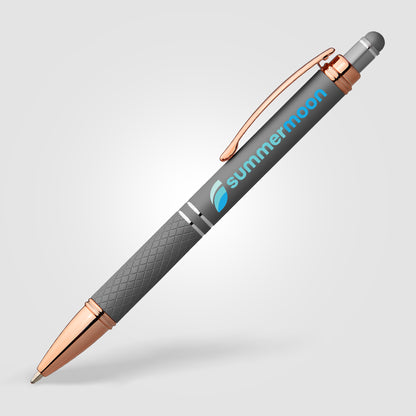 Silver (Barrel) Phoenix Softy Rose Gold Gel Pen w/Stylus