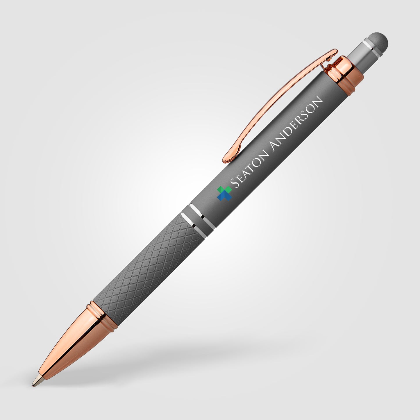 Silver (Barrel) Phoenix Softy Rose Gold Metallic Pen w/ Stylus