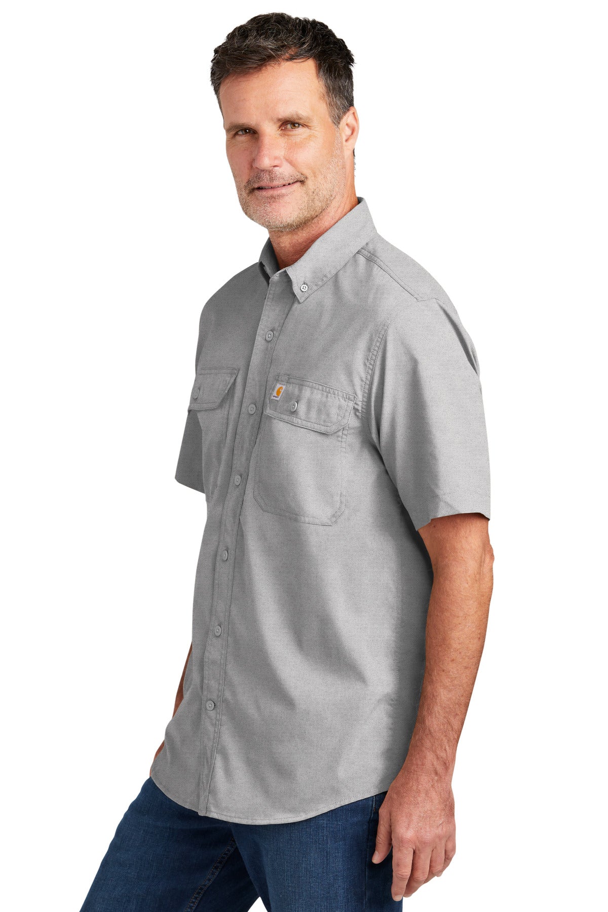 Steel Carhartt Force Solid Short Sleeve Shirt CT105292