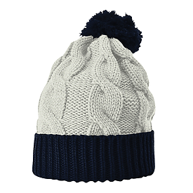 STONE/NAVY Richardson Chunk Twist Knit Beanie with Cuff