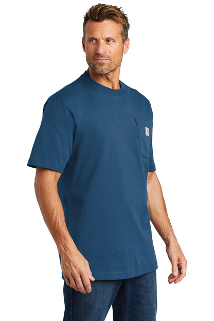Stream Blue Carhartt Workwear Pocket Short Sleeve T-Shirt. CTK87