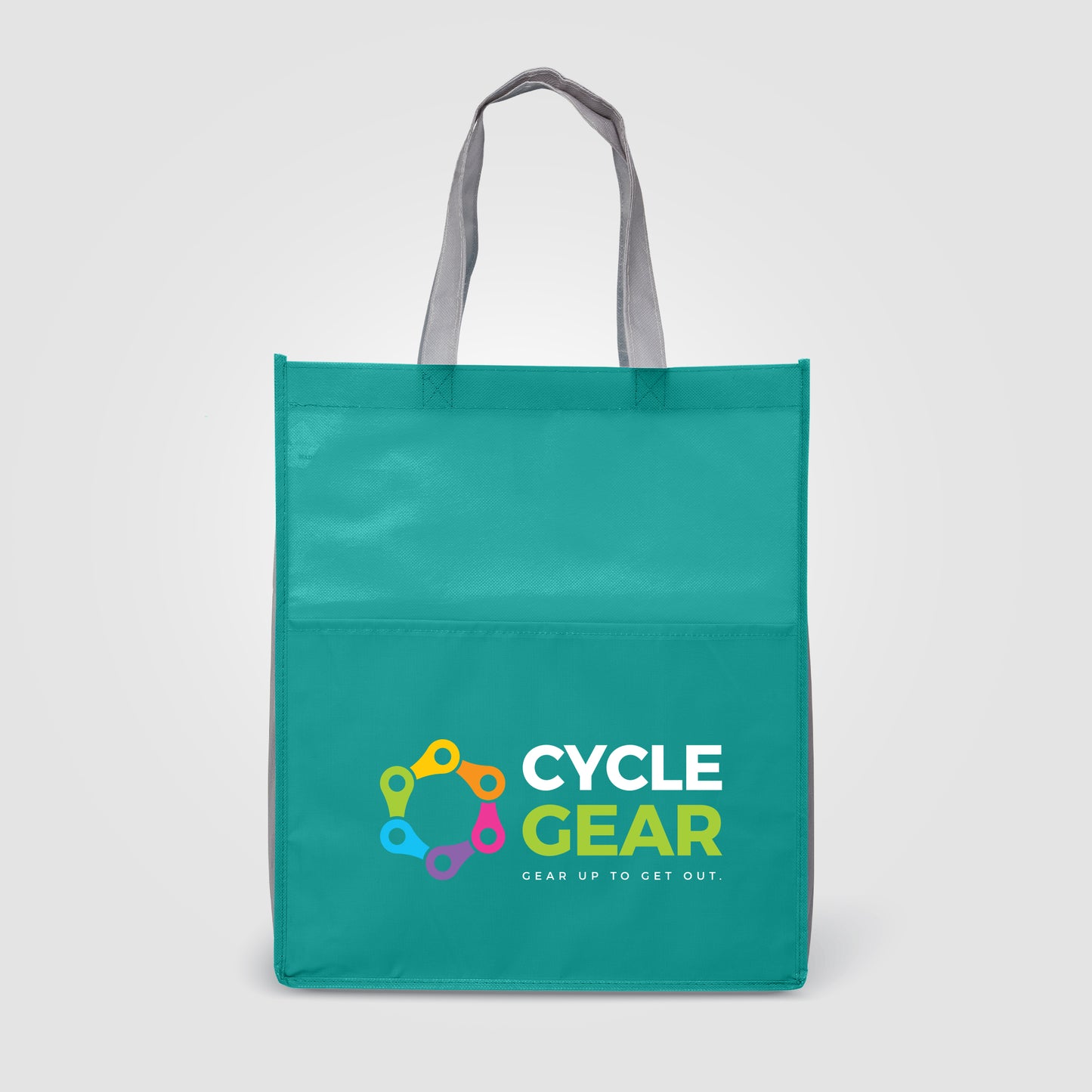 Teal (Product) Rome RPET - Recycled Non-Woven Tote with 210D RPET Pocket